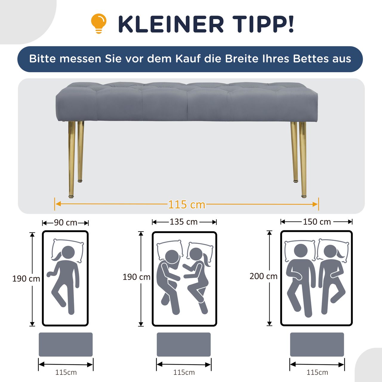 HOMCOM Sitzbank Bettbank Polsterbank in Samtoptik Schminkbank für Wohnzimmer