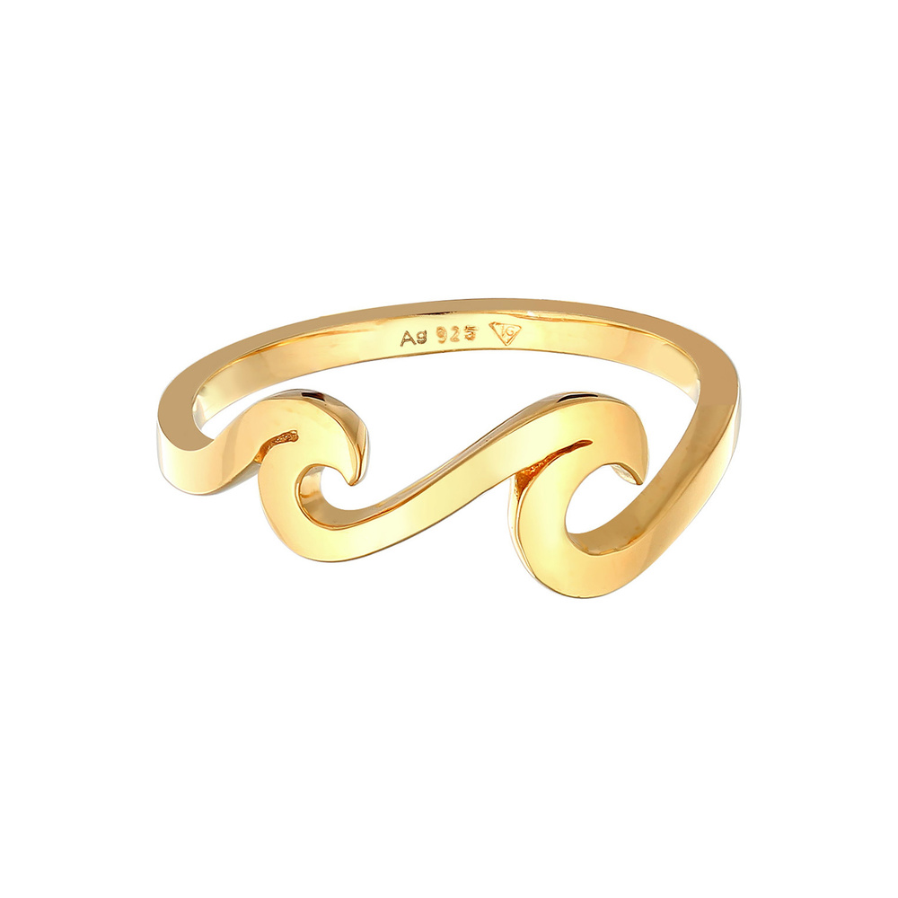 Elli Elli Bague Femmes Vagues Maritime Basique en Argent Sterling 925 Bague