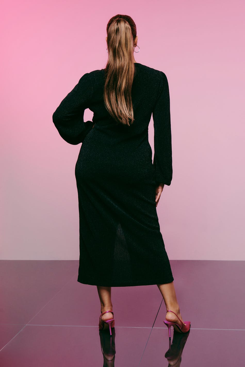 Glitter button down dress
