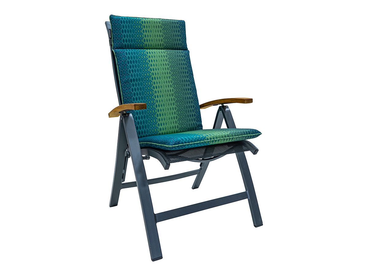 Madison Suzy Blue 120 x 50 Gartenstuhlkissen mit hoher Rückenlehne