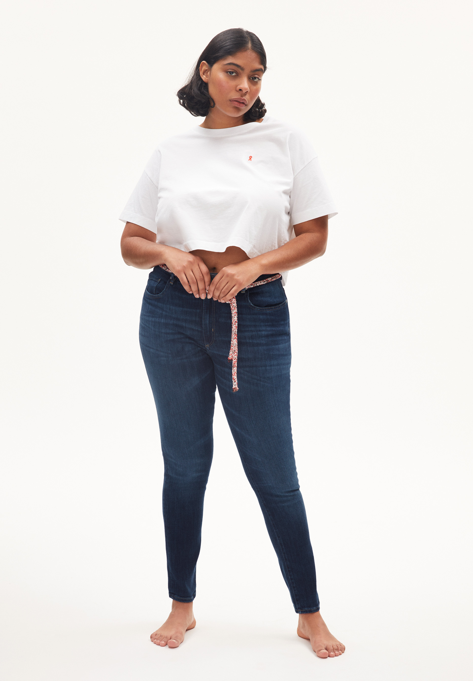 Skinny Leg Mid Waist aus Bio-Baumwoll Mix