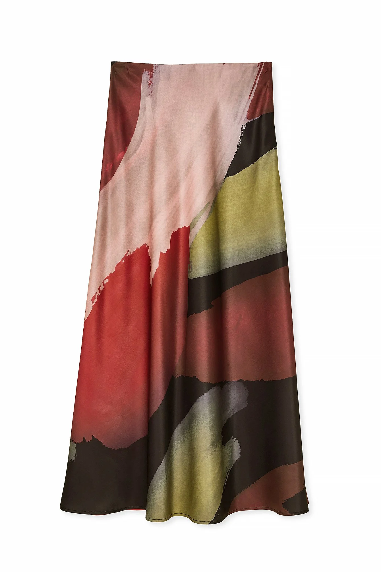 Maxirock aus Satin mit mittelhoher Taille