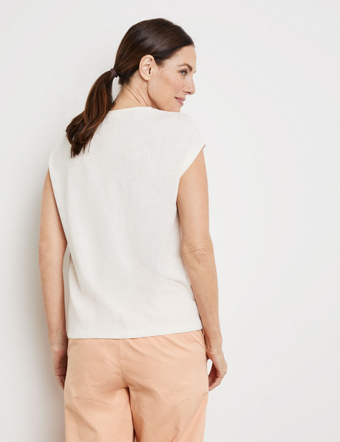 Kurzarmshirt mit Faltendetail
