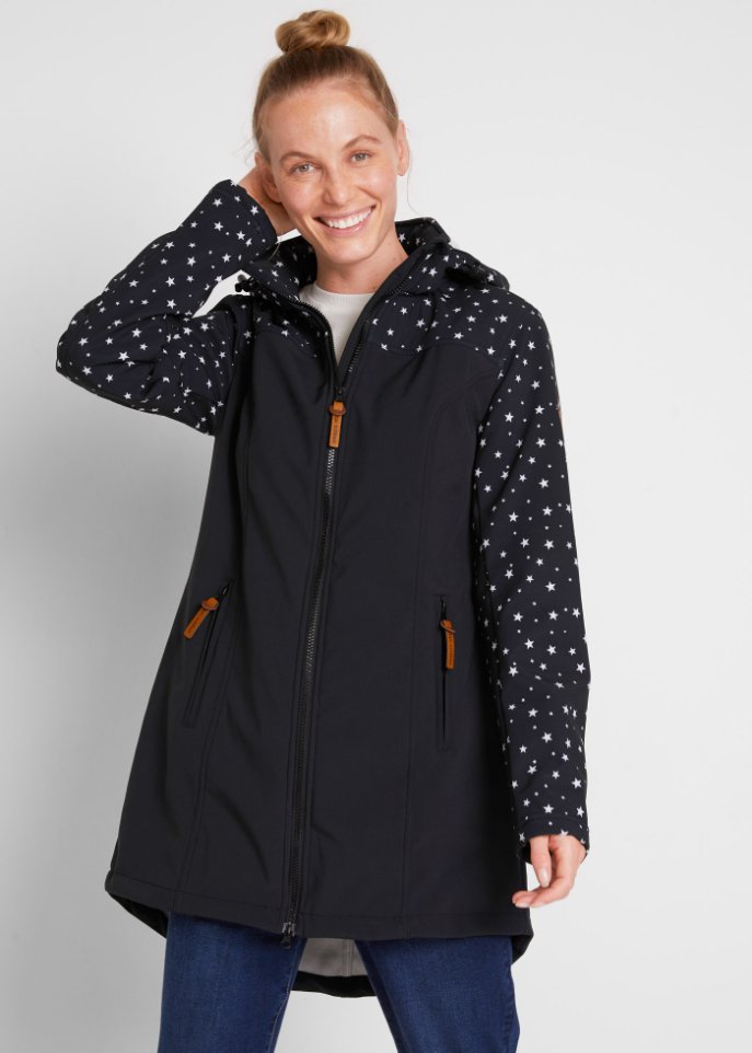 Funktions-Softshell-Parka mit Teddyfleece