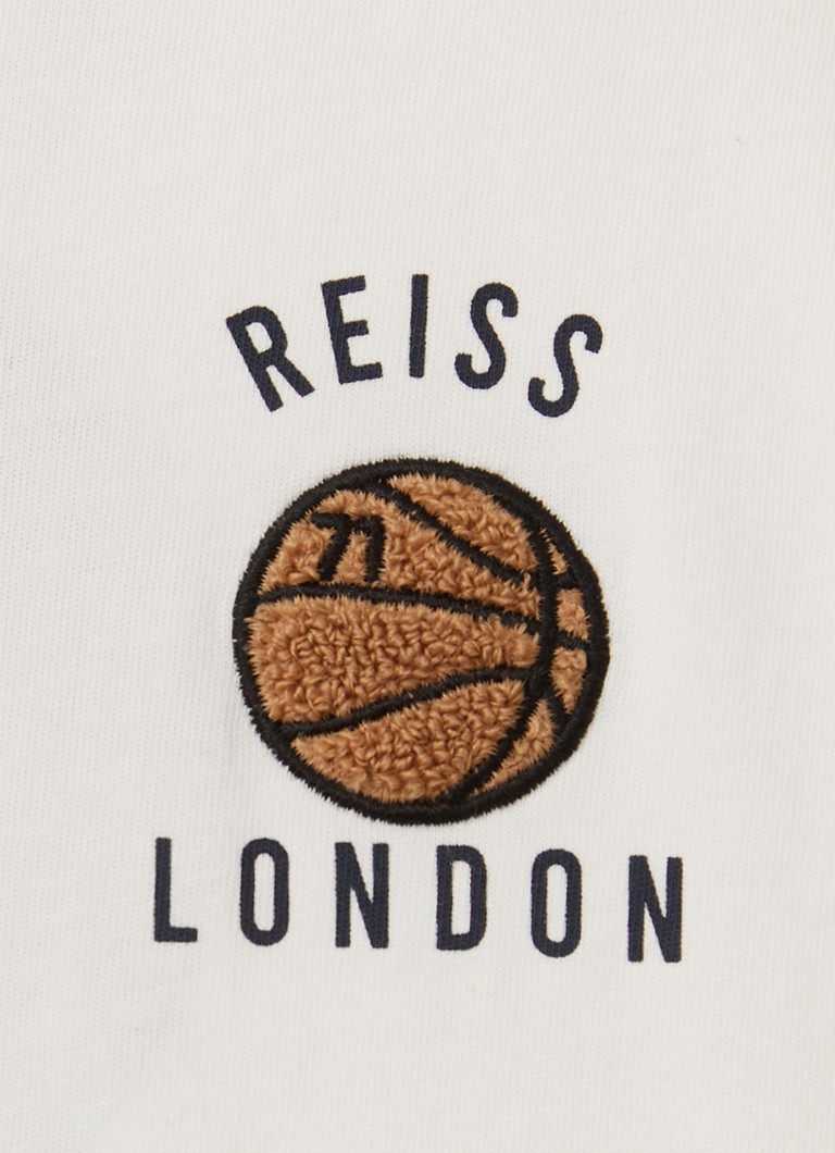 Tricou lejer Reiss Kirby cu logo și imprimeu pe spate.