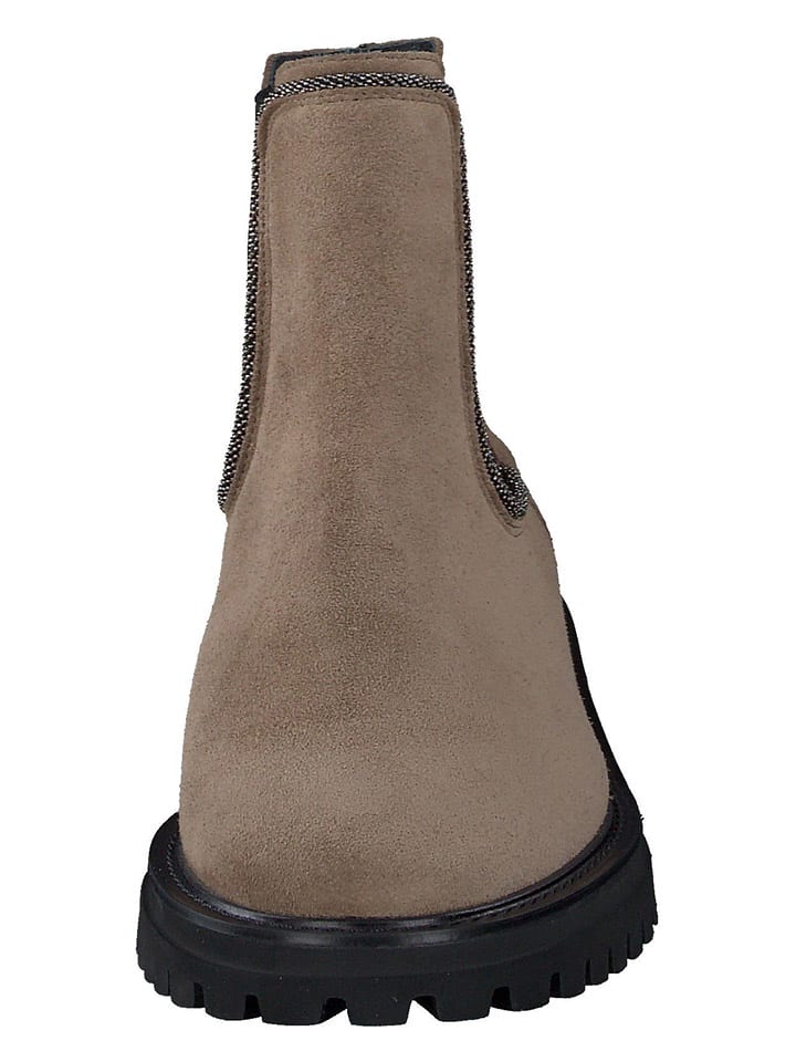 Paul Green Leder-Chelsea-Boots in Braun/ Schwarz günstig kaufen