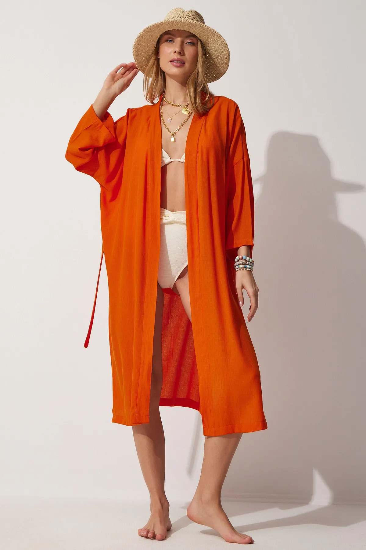 Happiness İstanbul  Kimono & Kaftan - Orange - Regular Fit