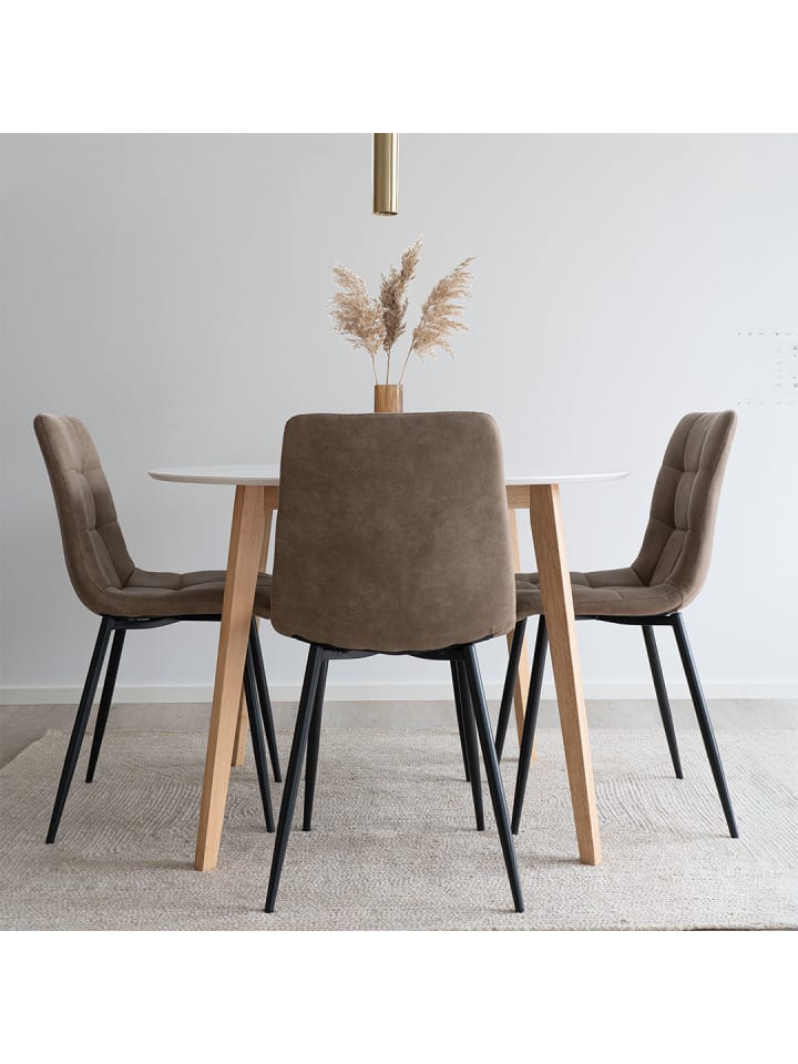 ebuy24 Essgruppe Vojens Weiß 105 x 105 cm günstig kaufen onesize