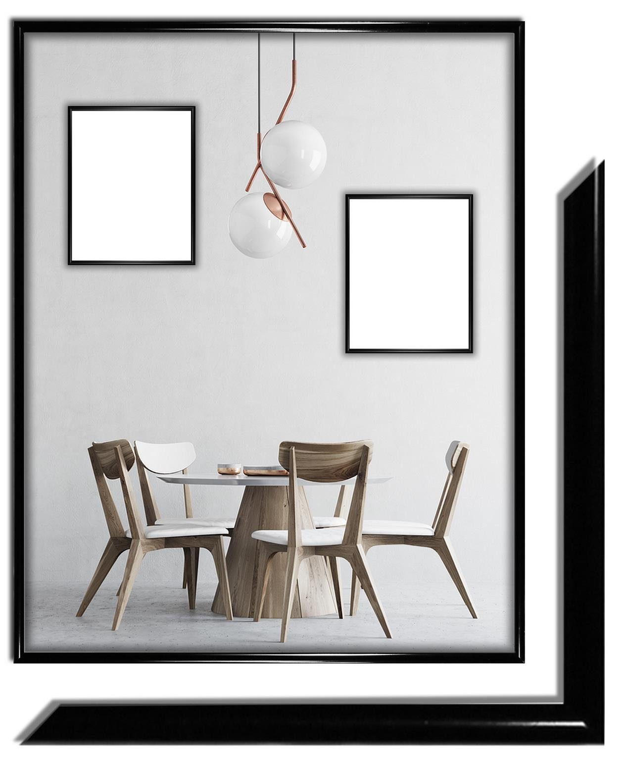 myposterframe Einzelrahmen Bilderrahmen Atlas, (1 Stück), 20x20 cm, Schwarz hochglanz, Kunststoff