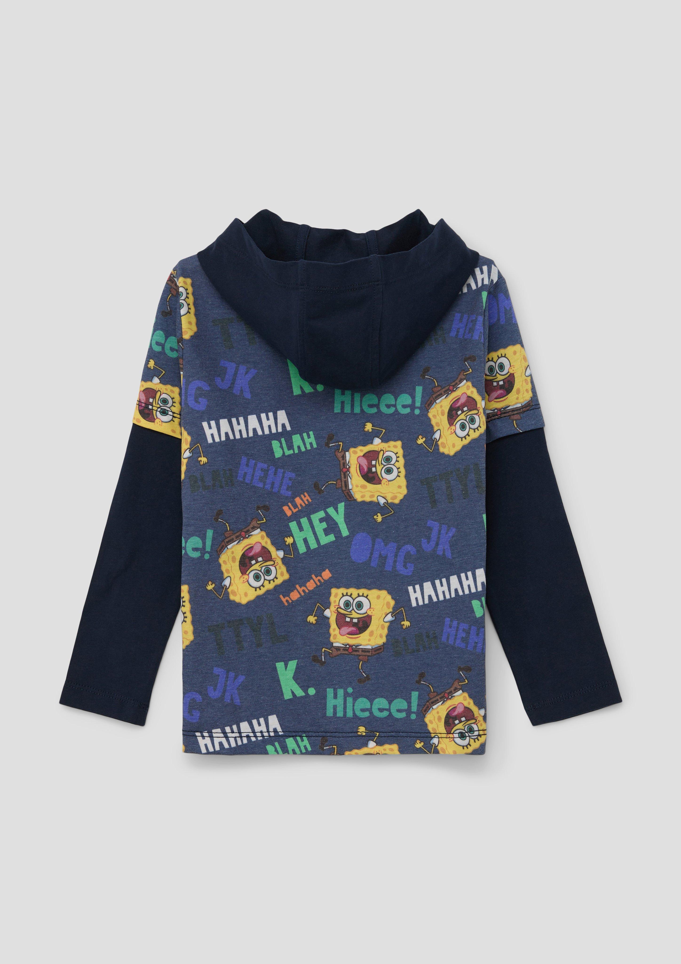 Kapuzen-Shirt mit Layering-Detail  2134105-59A8