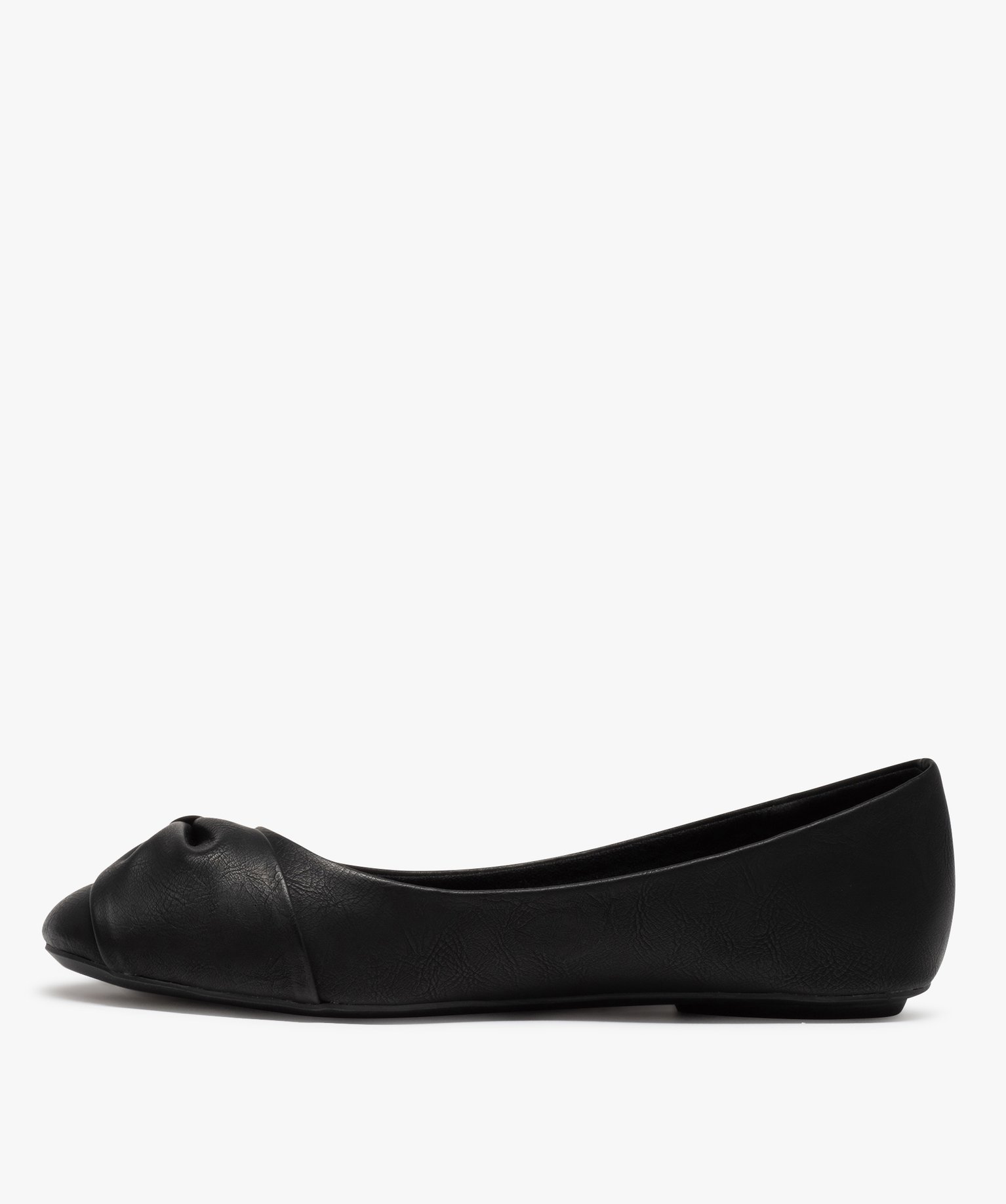 Ballerines femme unies à n?ud drapé noir | GEMO