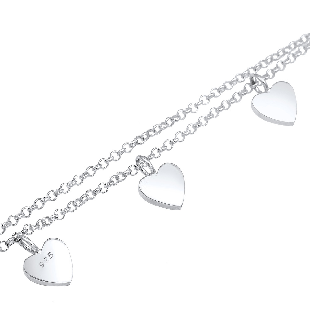 Elli Elli Bracelet Couche de Trio Symbole Coeur Amour Bracelet Femme  (925/1000) Argen Bracelet