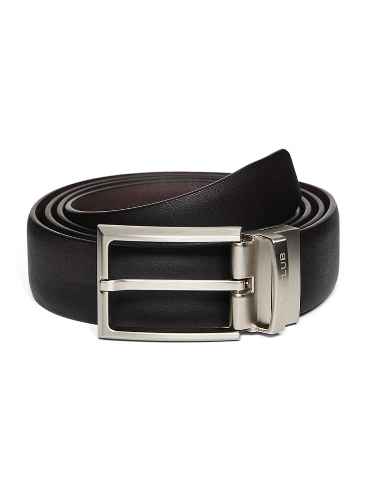 Polo Club Leder-Gürtel in Schwarz/ Braun günstig kaufen onesize