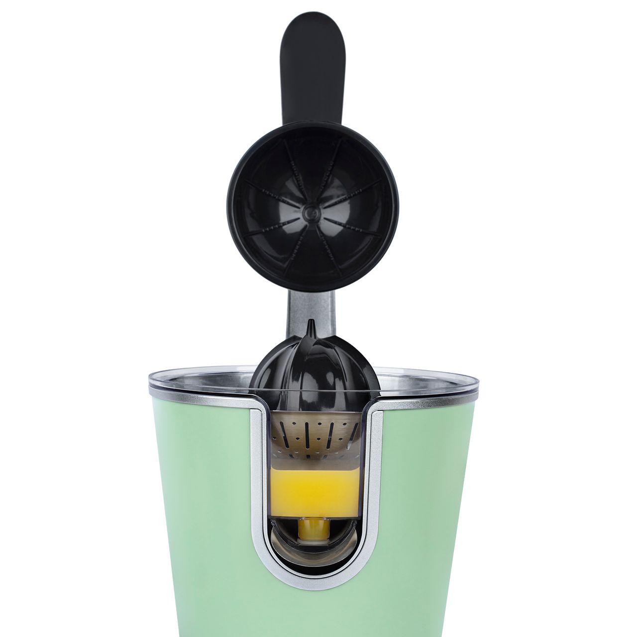 H.Koenig Elektrische Zitruspresse AGR88 BPA-frei, Orangen-, Zitronen-, Grapefruitsaft, Schnell, Automatisch, Leise, Leistungsstark, 160 W, Tropfstopp, Spülmaschinengeeignet, hellgrün
