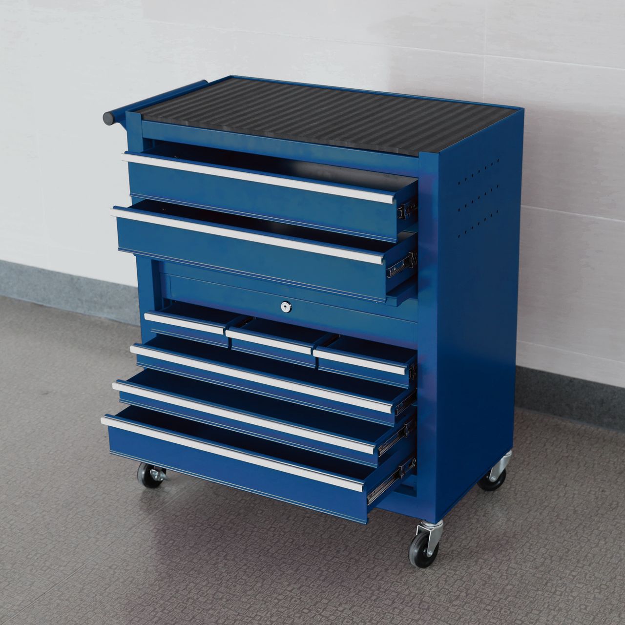 Tech Craft Tech Craft 2 in 1 Werkstattwagen - blau, 7 Schubladen