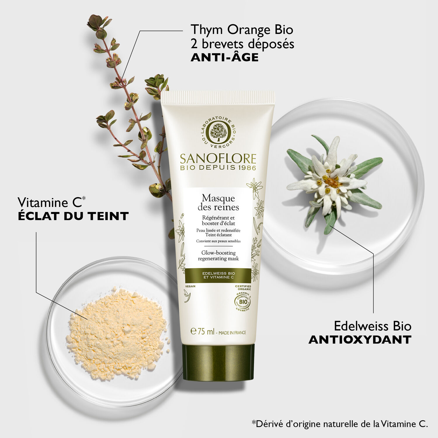 Sanoflore Reines Masque Anti-Age Eclat Certifié Bio
