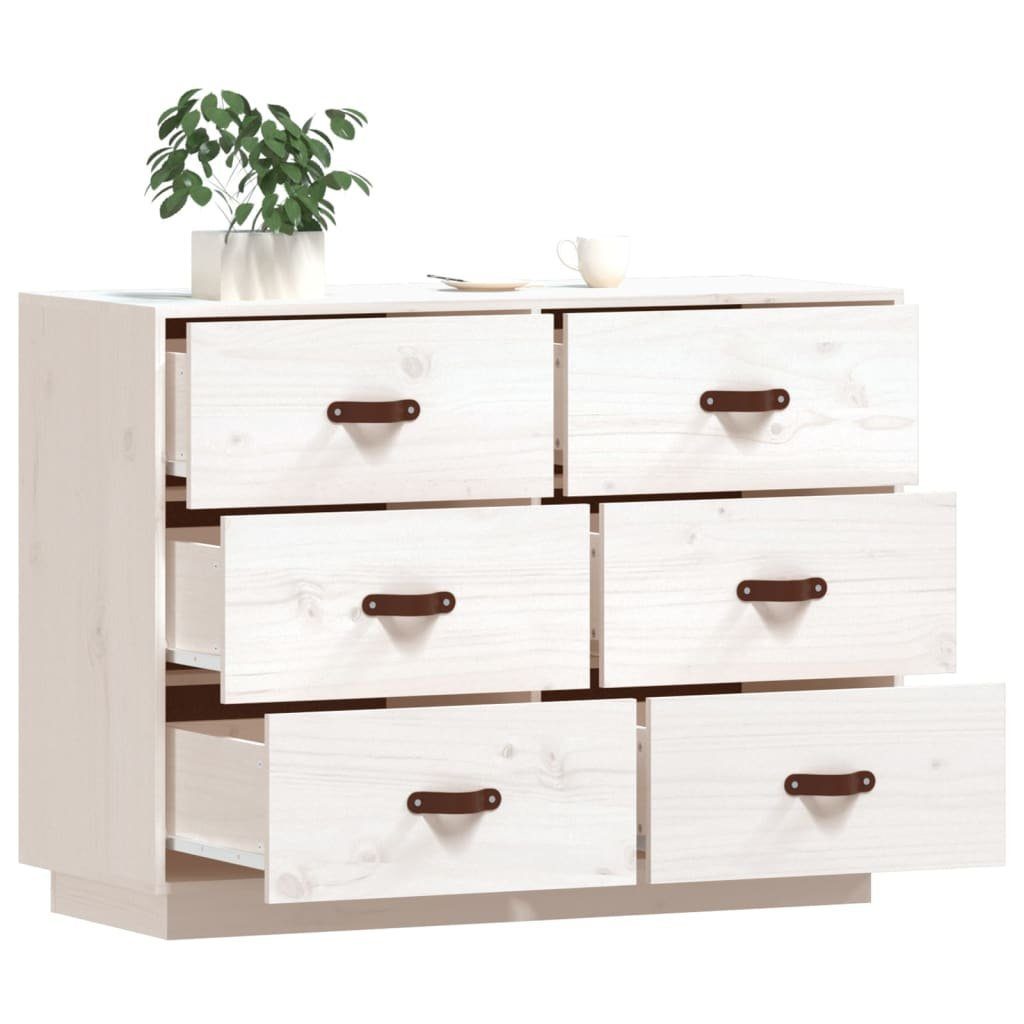 vidaXL Sideboard Sideboard Weiß 100x40x75 cm Massivholz Kiefer (1 St)