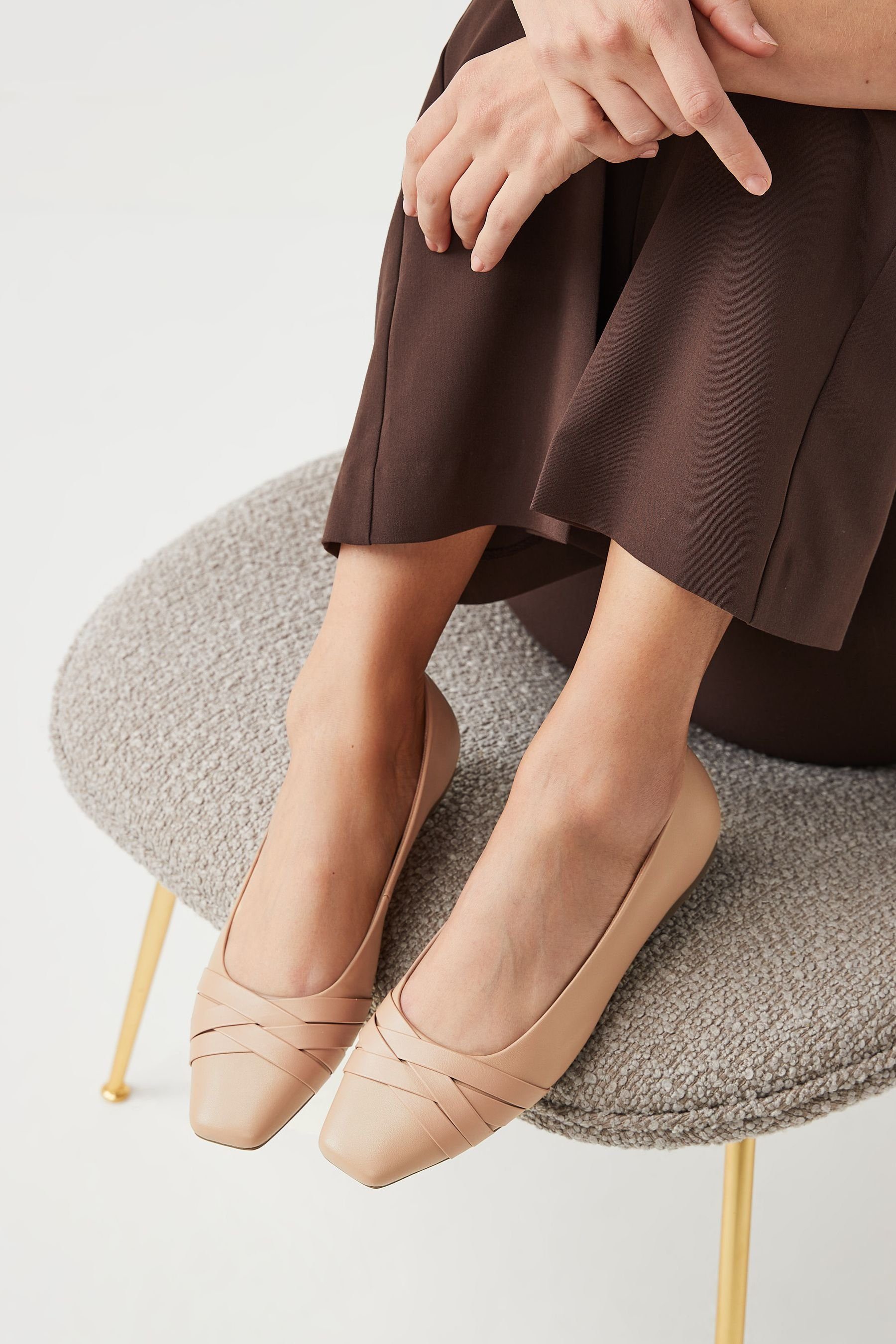 Next Forever Comfort® Eckige Ballerinas aus Leder Ballerina (1-tlg)
