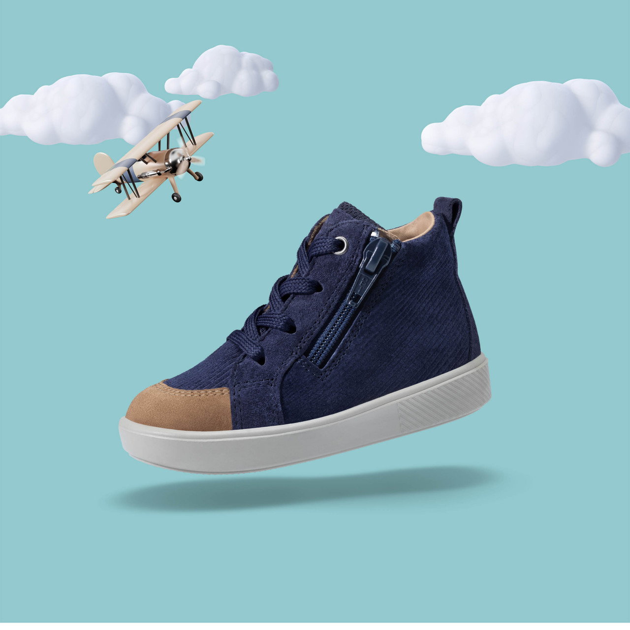 SUPIES - Blau/BraunSneaker high mit Reißverschluss