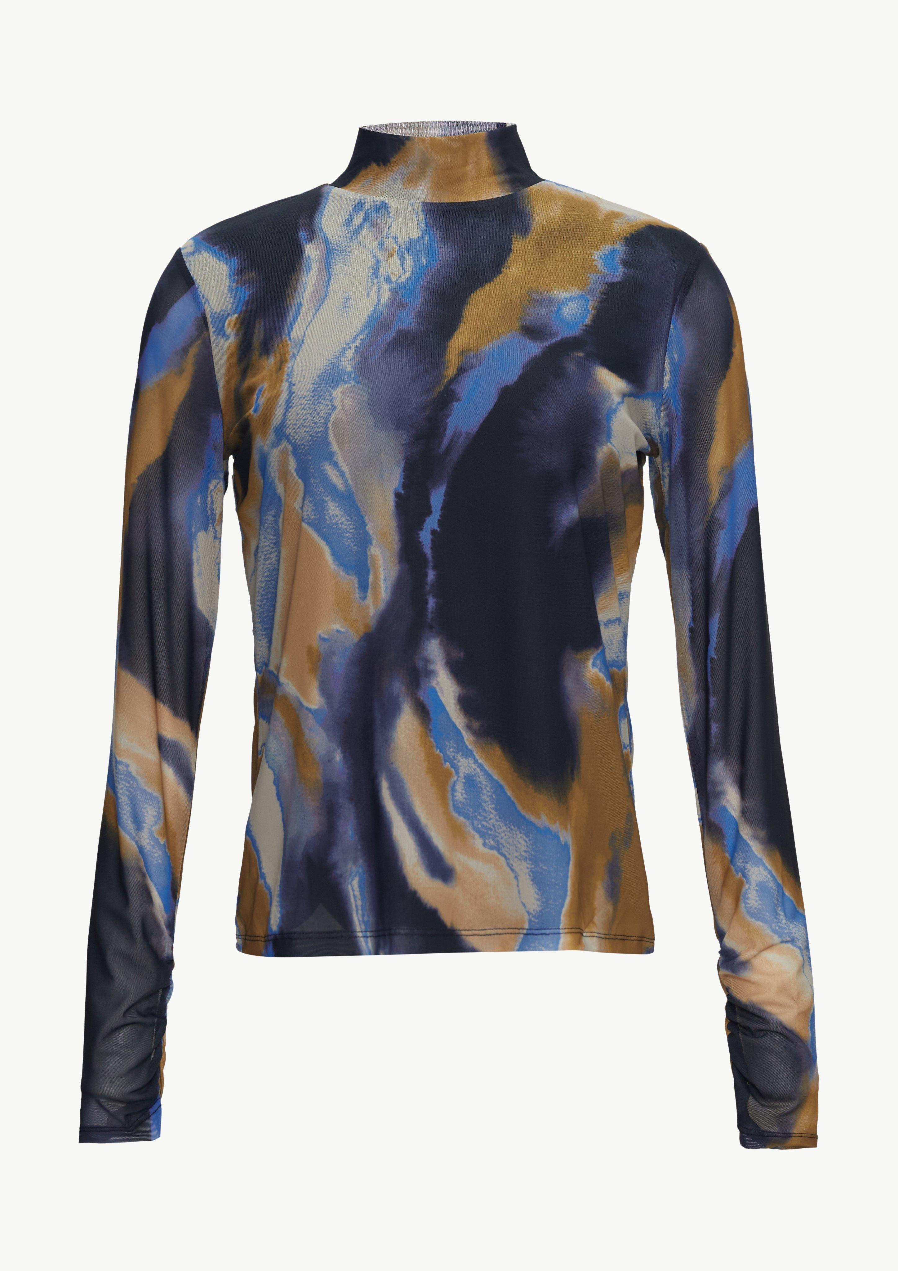 Modisches Langarmshirt aus Mesh - royalblau