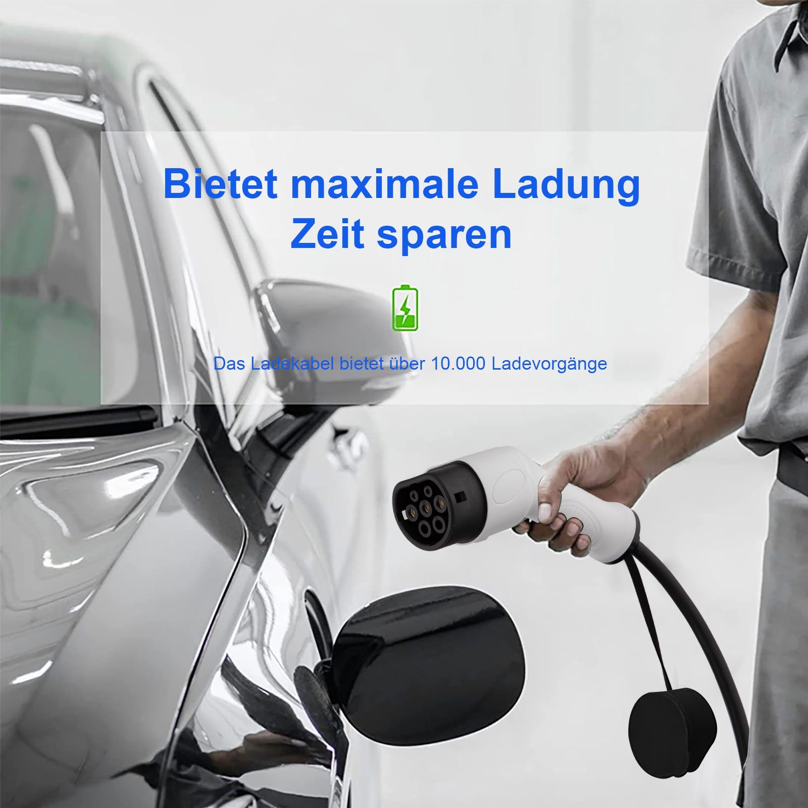 GLIESE mobil Elektroauto-Ladestation Typ 2 Ladekabel 11kW & 16A für Elektroauto, 11,00kW / 16A, 3 Phase, mit Typ 2-Ladekabel von 5m