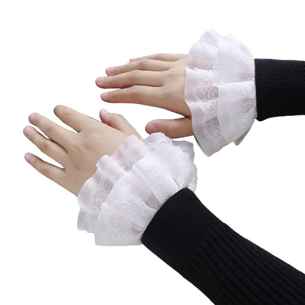 Sarfly Armstulpen Women Sweet Fake Sleeves Double Layer Ruffles (1-St)