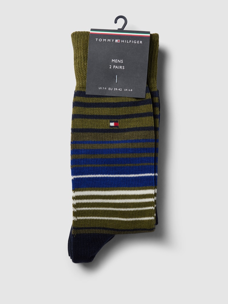 Socken mit Label-Details im 2er-Pack in olivgrün
