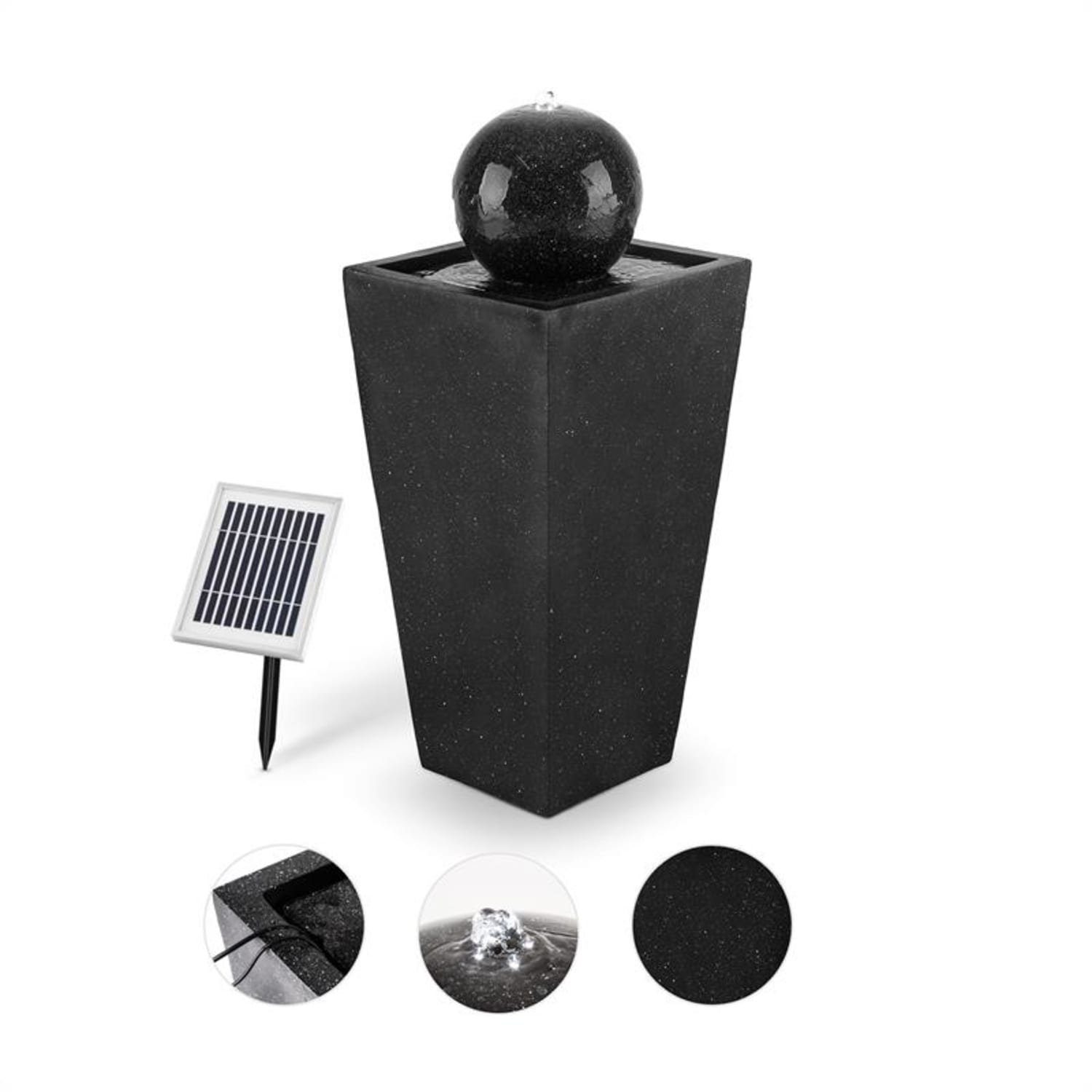 blumfeldt Wasserspiel Königsbrunn Solar Springbrunnen, 35 cm Breite, (Set, inkl. Pumpe,Solarpanel;LED-Beleuchtung und Anschlussmaterial), spring zimmer zier brunnen led-beleuchtung terasse solar outdoor
