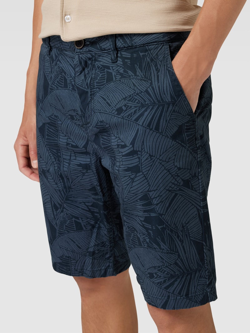 Bermudas mit Allover-Muster Modell 'BANANA' in marineblau