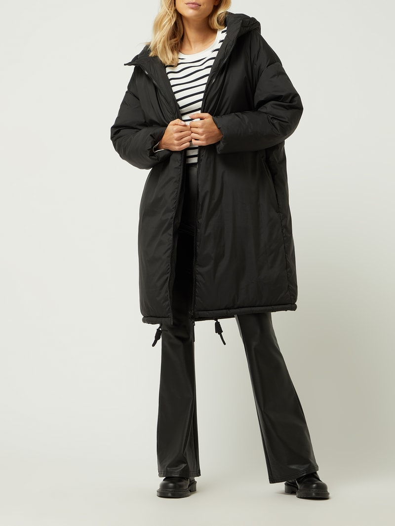 Oversized Mantel mit Wattierung - Karo Kauer X P&C - Exklusiv bei uns in schwarz