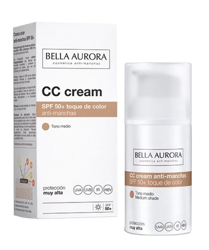 Bella Aurora CC крема против промене боје SPF 50, средња