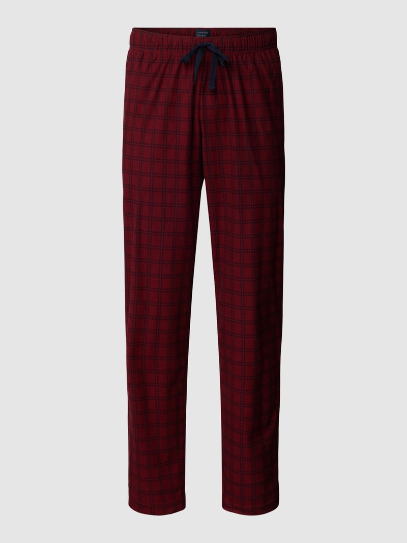 Pyjama-Hose mit Karomuster in dunkelrot