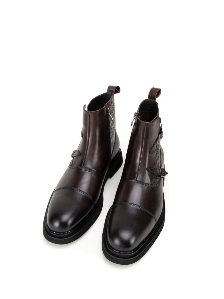 Wittchen Men's brown leather Chelsea boots with croc details I WITTCHEN in Brown günstig kaufen