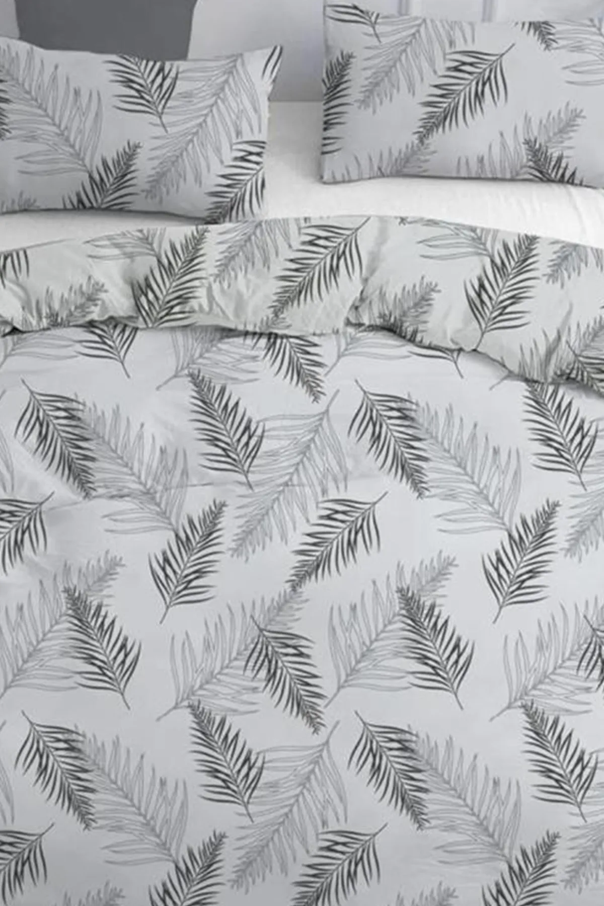 Çeyiz Diyarı  Chiara Doppelbett-Bettbezug-Set, Grau