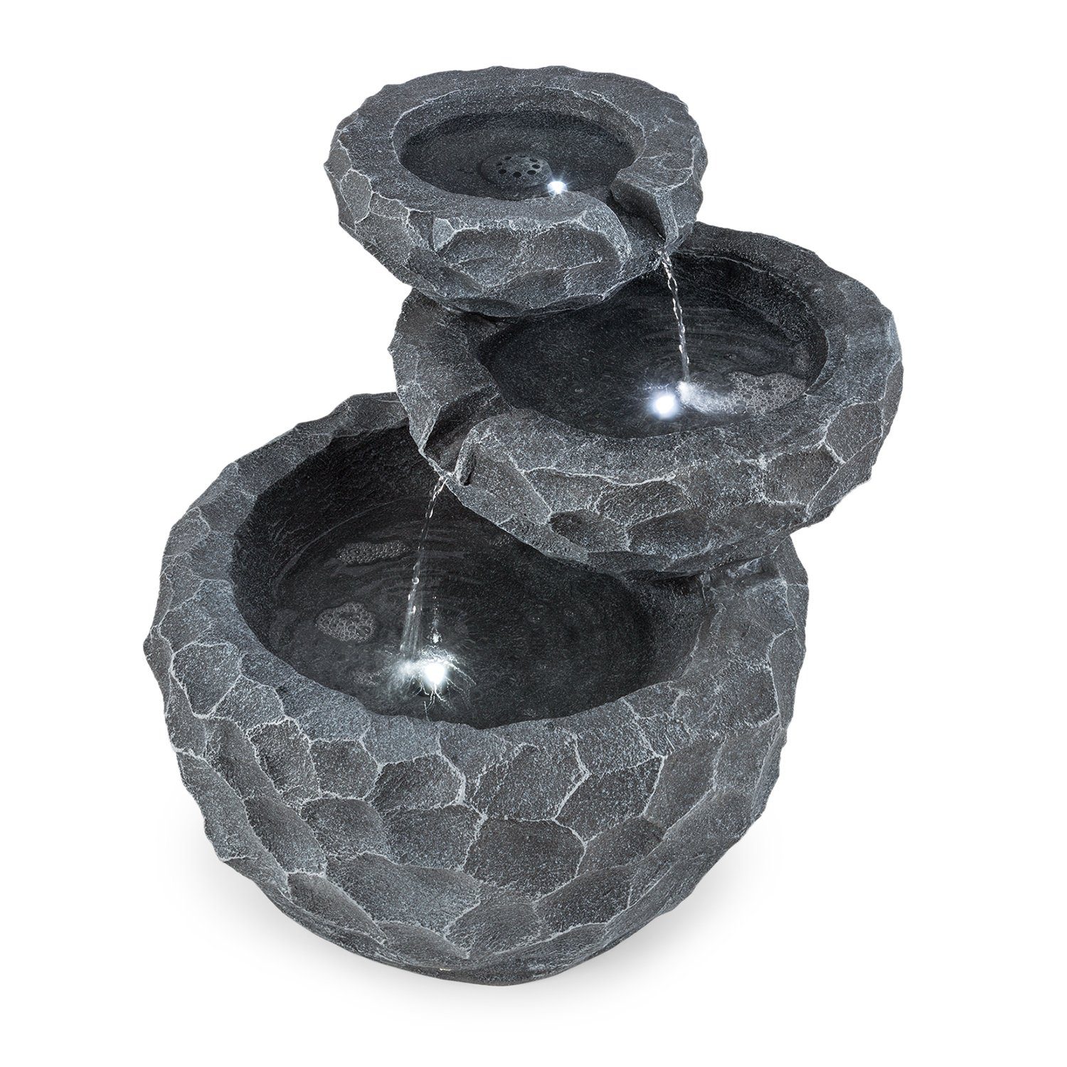 blumfeldt Wasserspiel Murach Kaskadenbrunnen, 48 cm Breite, (Set, Solarpanel;LED-Beleuchtung und Anschlussmaterial), spring zimmer zier brunnen led-beleuchtung terasse solar outdoor