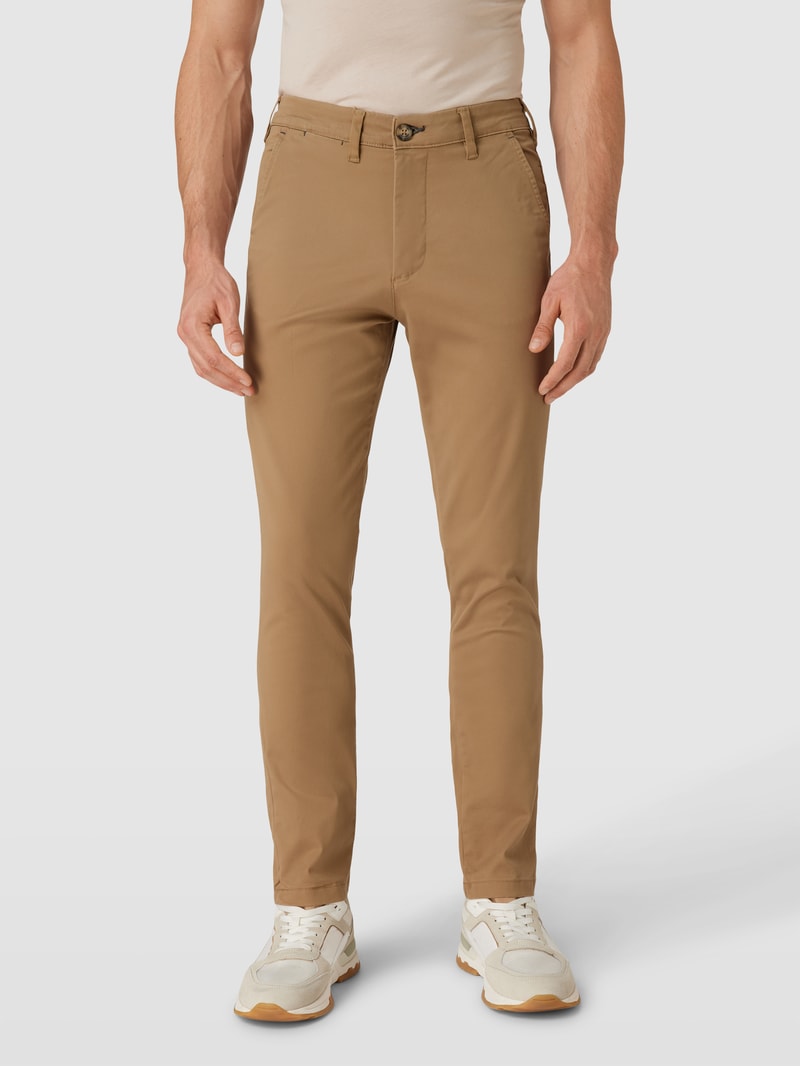 Slim Fit Chino mit seitlichen Eingrifftaschen in camel