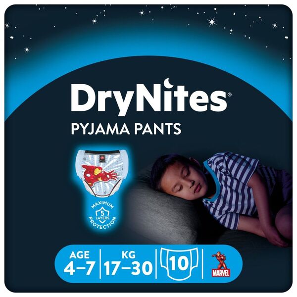 DryNites Boys 4-7 Years Night Pants 4-7 years (17-30 kg) 10 pieces