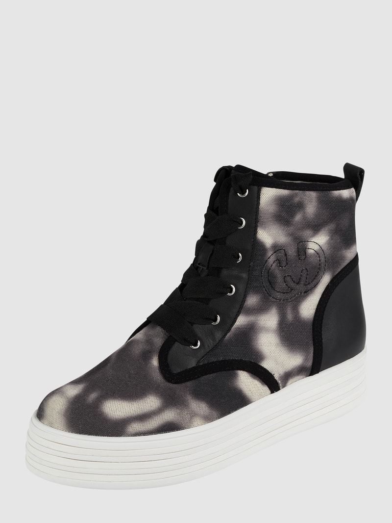 High Top Sneaker mit Plateausohle Modell 'Novara' in schwarz
