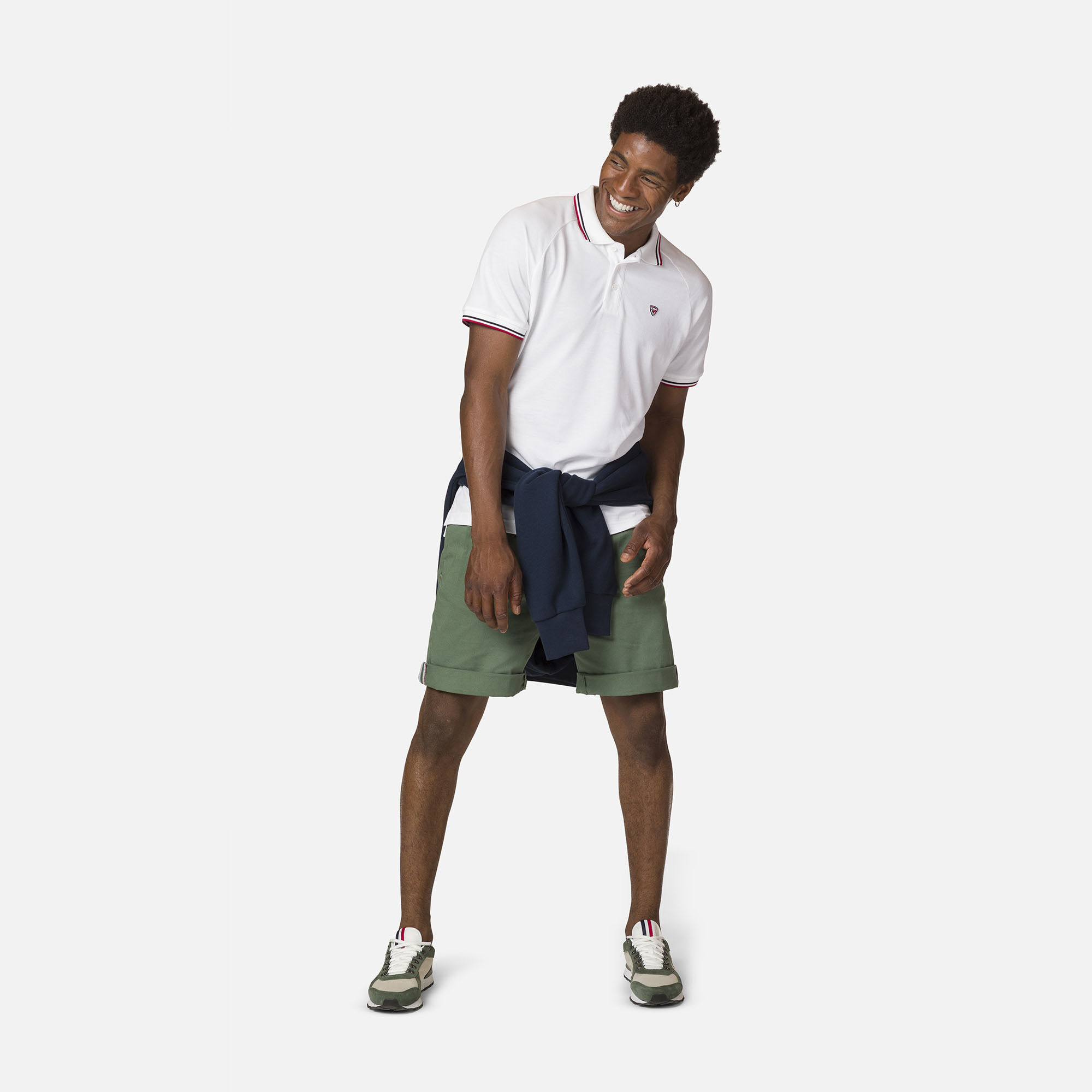 Polo logo à manches raglan homme