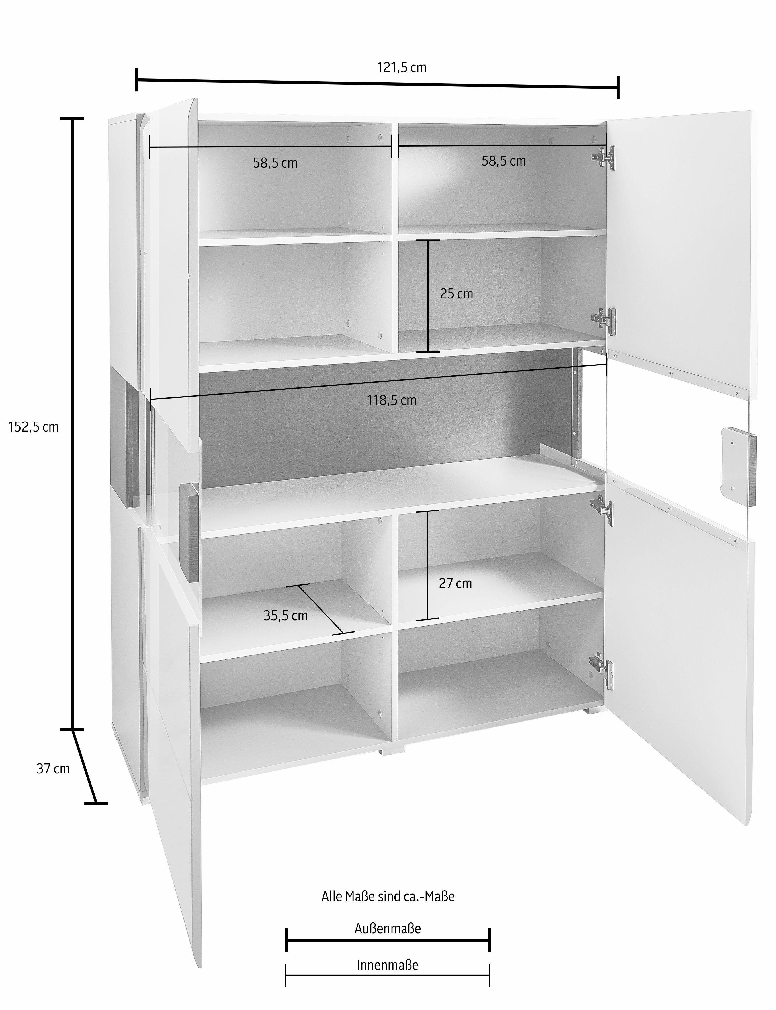 Helvetia Highboard Toledo, Höhe 152 cm