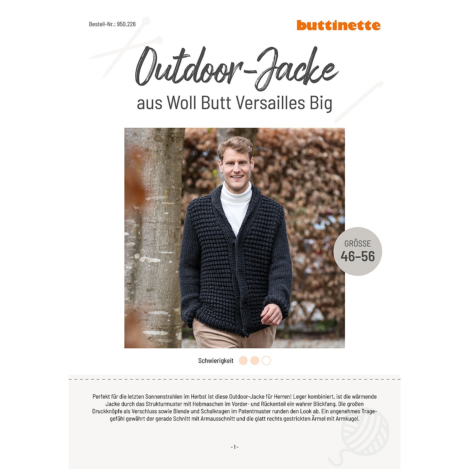 Strickanleitung – Outdoor-Jacke aus Woll Butt Versailles Big