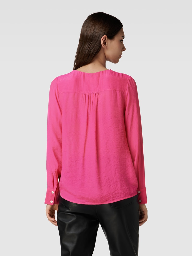 Blusenshirt aus Viskose-Mix mit V-Ausschnitt in pink