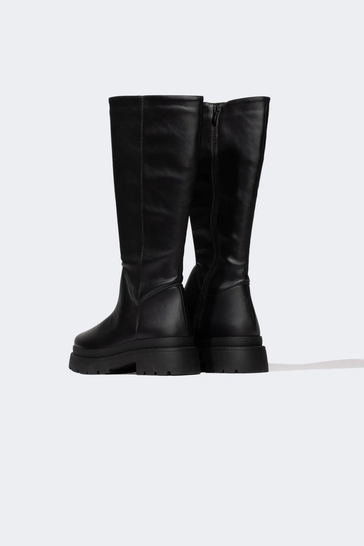 DeFacto  Damen-Winterstiefel aus Kunstleder mit dicker Sohle