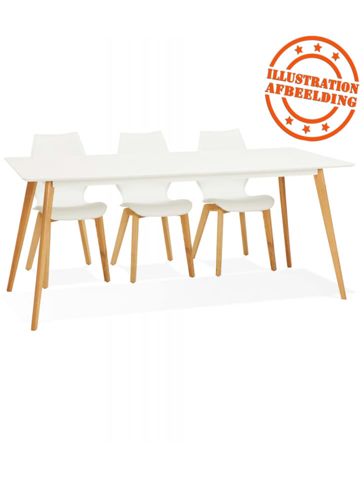 KADIMA DESIGN Esstisch aus MDF und Massiveiche | Rechteckiger Holztisch in Weiß günstig kaufen onesize