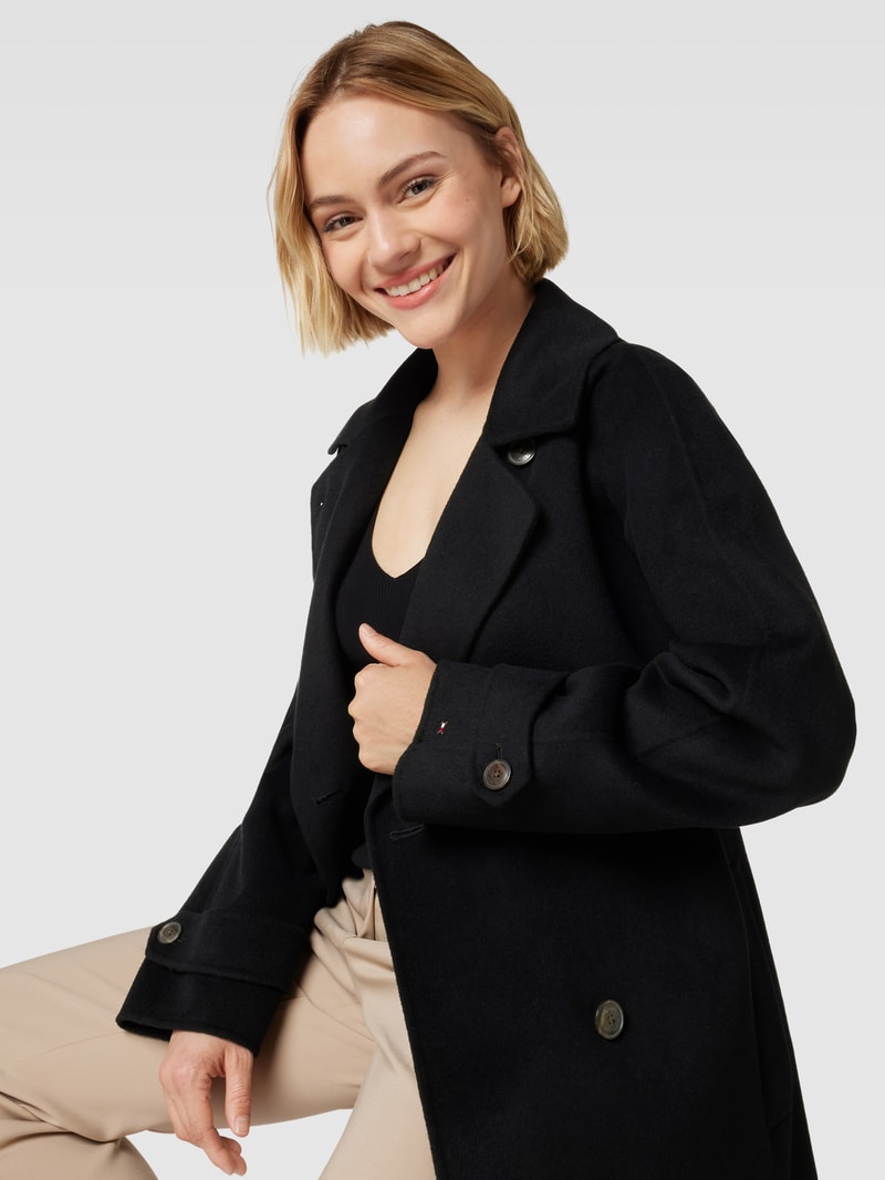 Trenchcoat mit Bindegürtel Modell 'BLEND' in schwarz