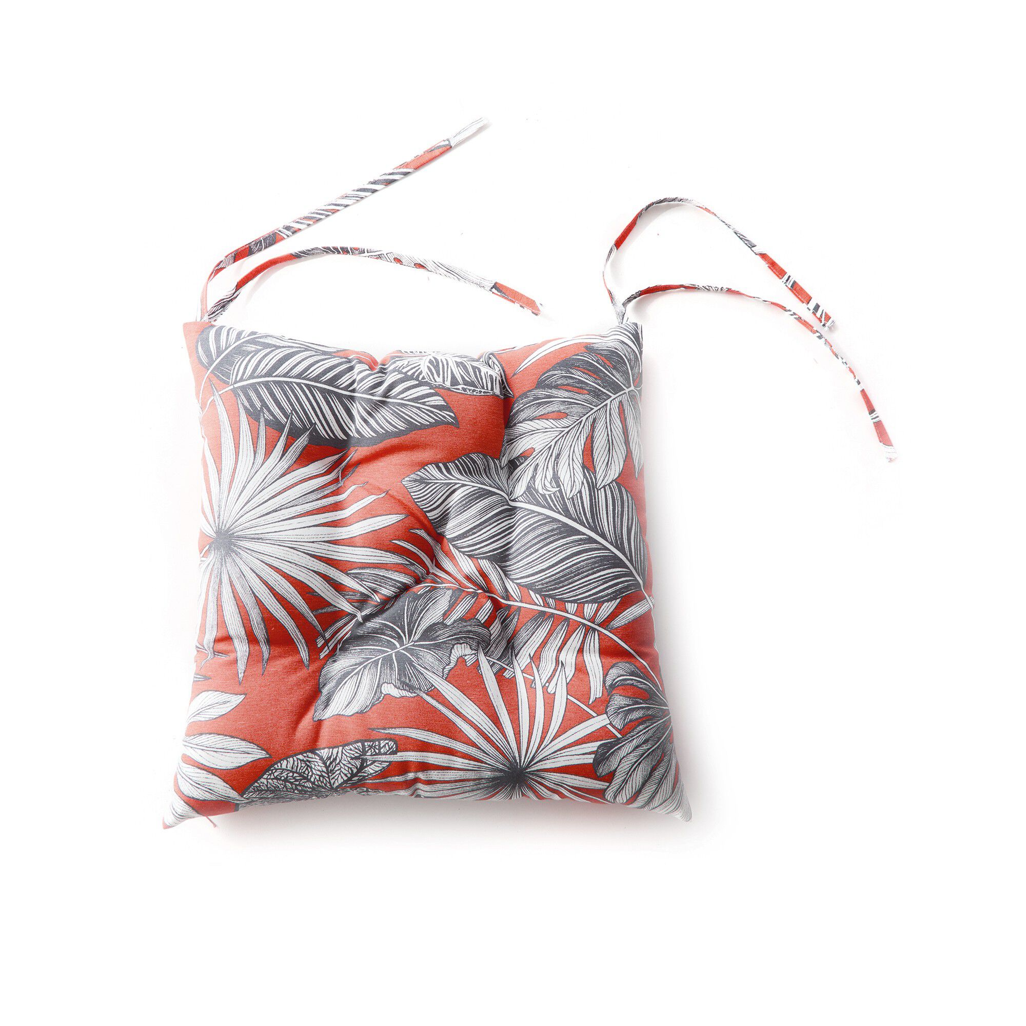 Galette de chaise imprimé tropical