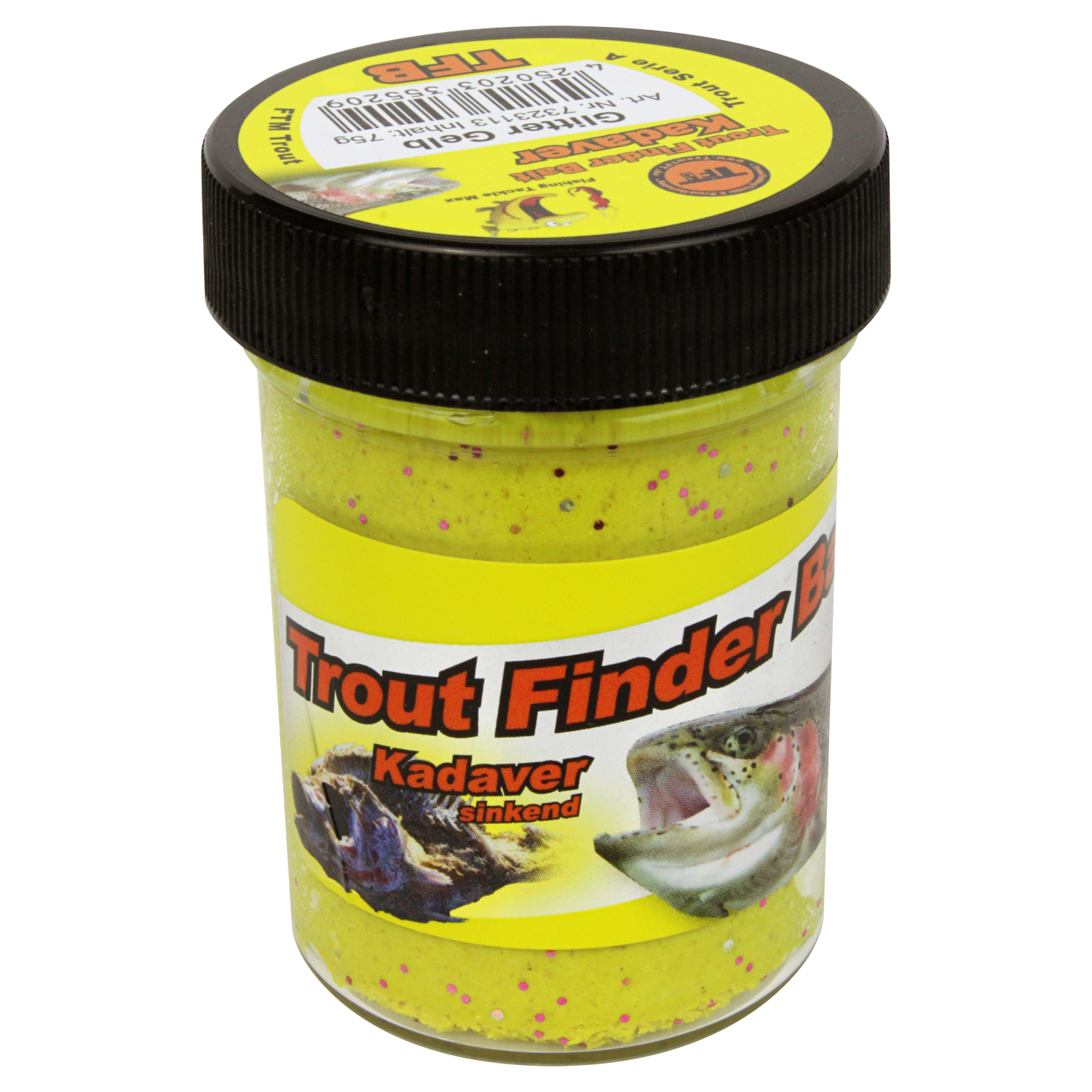 FTM Forellenteig Trout Finder sinkend (Kadaver, Gelb)