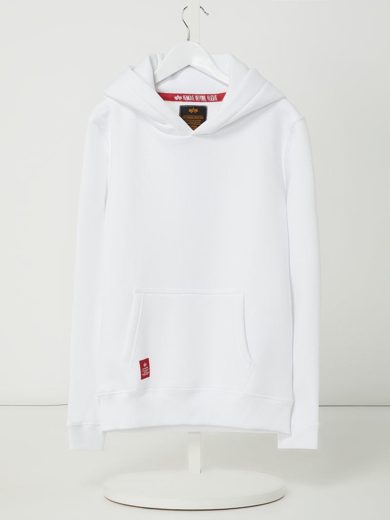 Hoodie mit Logos in weiß