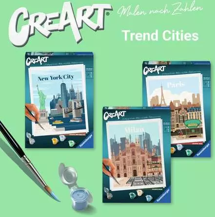CreArt Farbenfrohes New York City - Malen nach Zahlen für Erwachsene