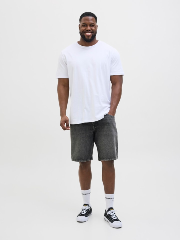 JACK & JONES PLUS Jeans-Shorts in Black Denim günstig kaufen